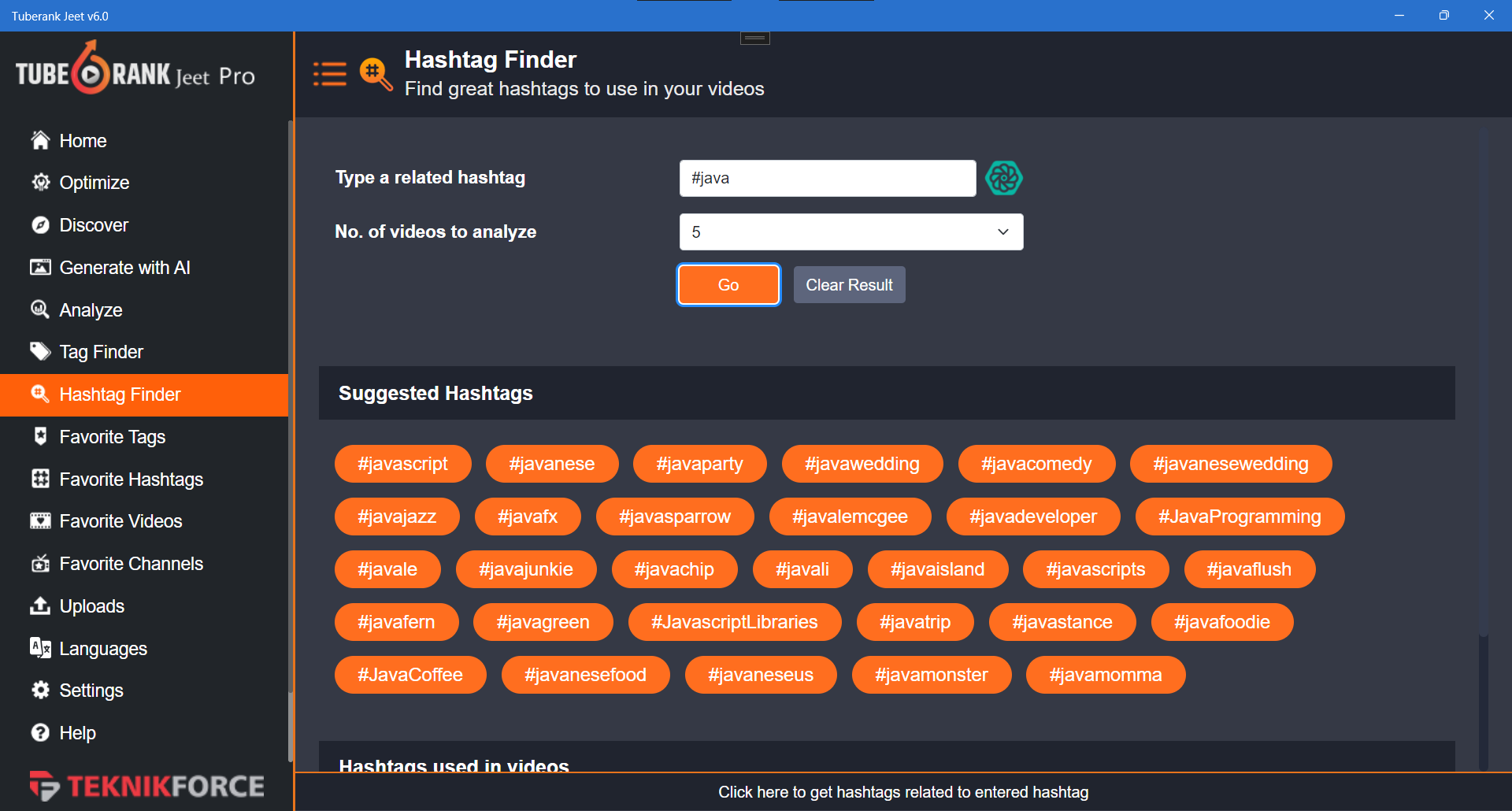 tuberank jeet 6 hashtag finder